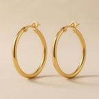 Stainless Steel Round Hoop Earrings