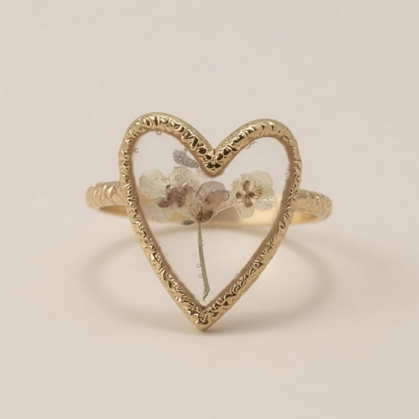Dried Flower Resin Adjustable Ring