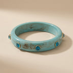Marble Acrylic Bangle Bracelet Rhinestone