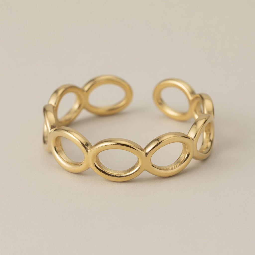 Adjustable Gold Plated Braided Ring