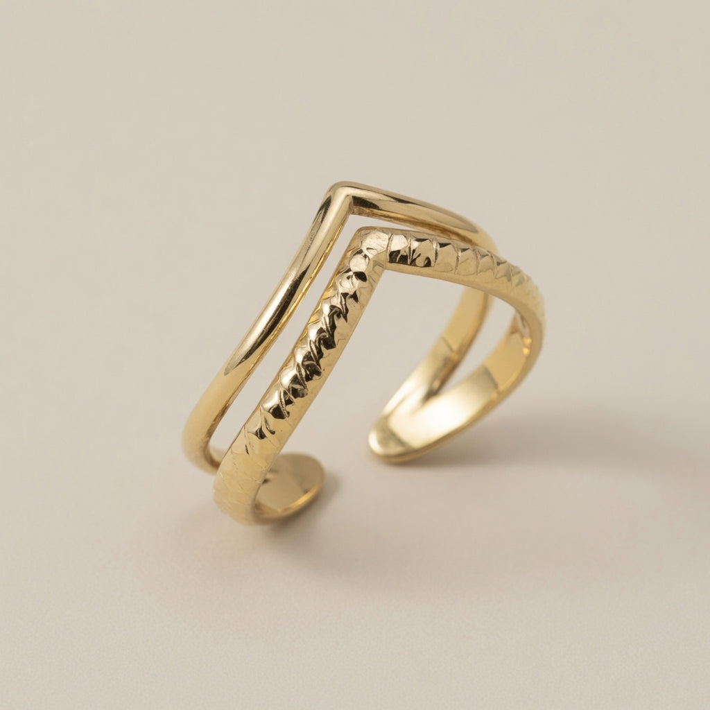 Adjustable Gold Plated Braided Ring