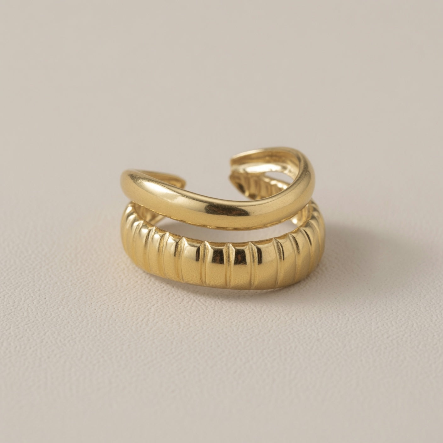 Adjustable Gold Plated Braided Ring