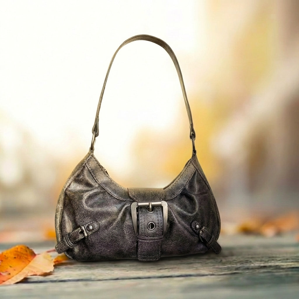 8247 distressed armpit motorcycle bag [black gray]