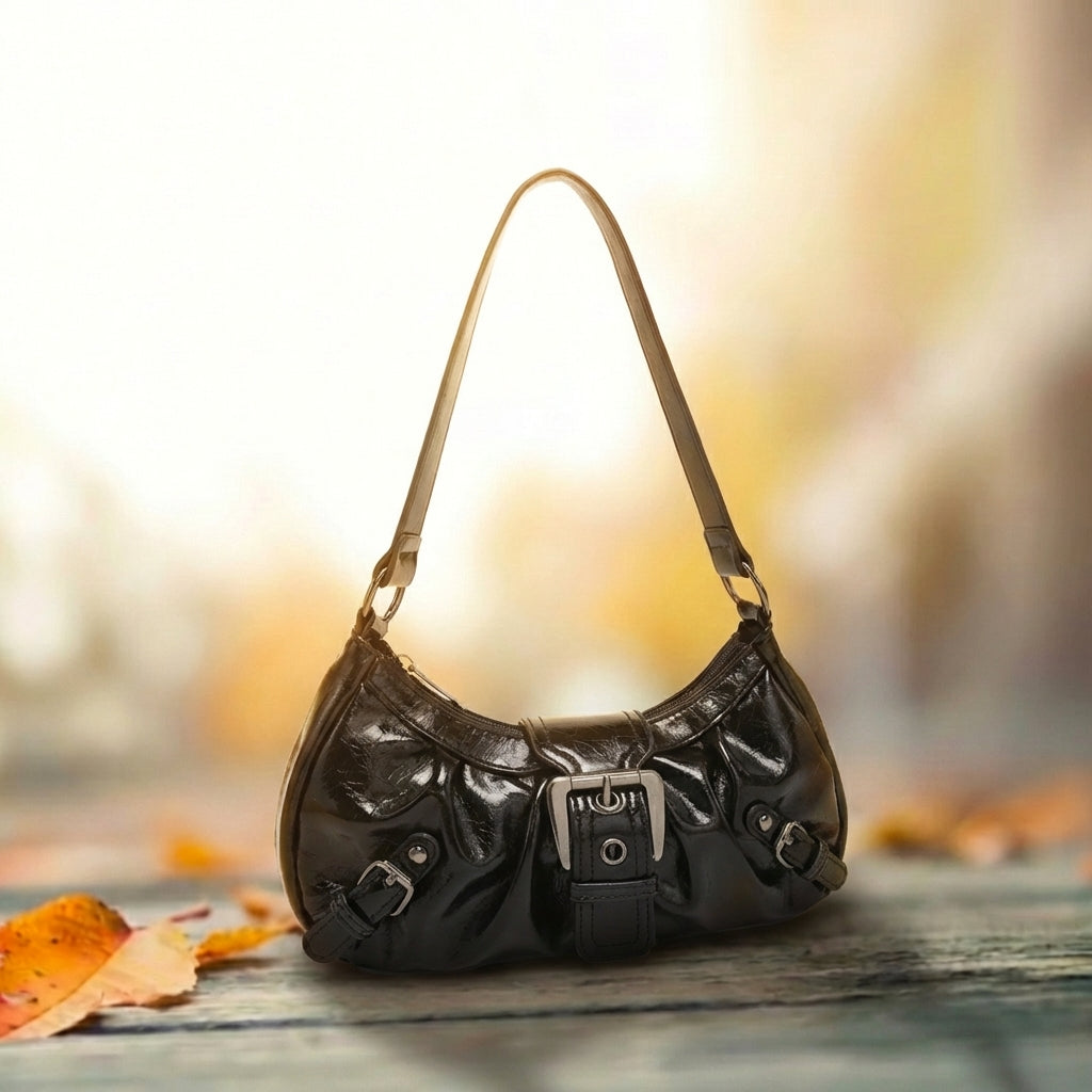 8247 distressed armpit motorcycle bag [pure black]